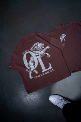 LION HEARTED TEE - CHOCOLATE