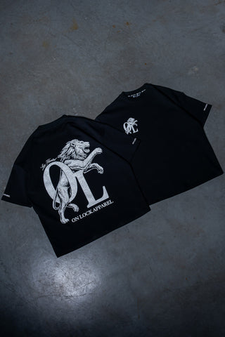 LION HEARTED TEE - PITCH BLACK