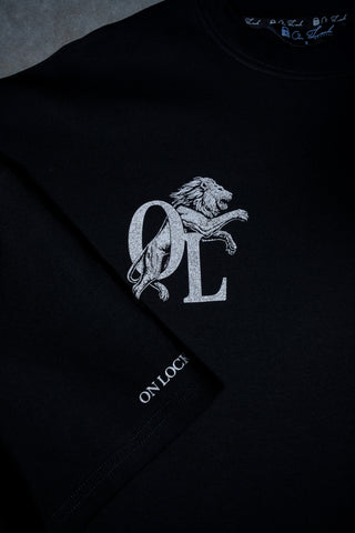 LION HEARTED TEE - PITCH BLACK