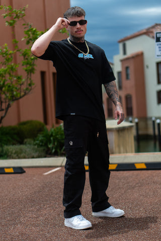 MONOLITH TEE - BLACK FT. ARCTIC BLUE