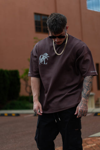 LION HEARTED TEE - CHOCOLATE