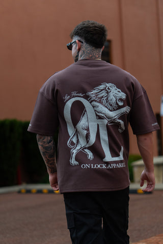 LION HEARTED TEE - CHOCOLATE