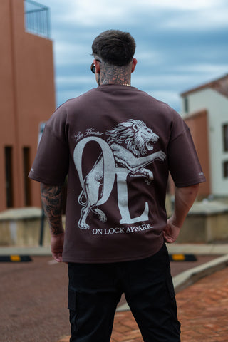 LION HEARTED TEE - CHOCOLATE