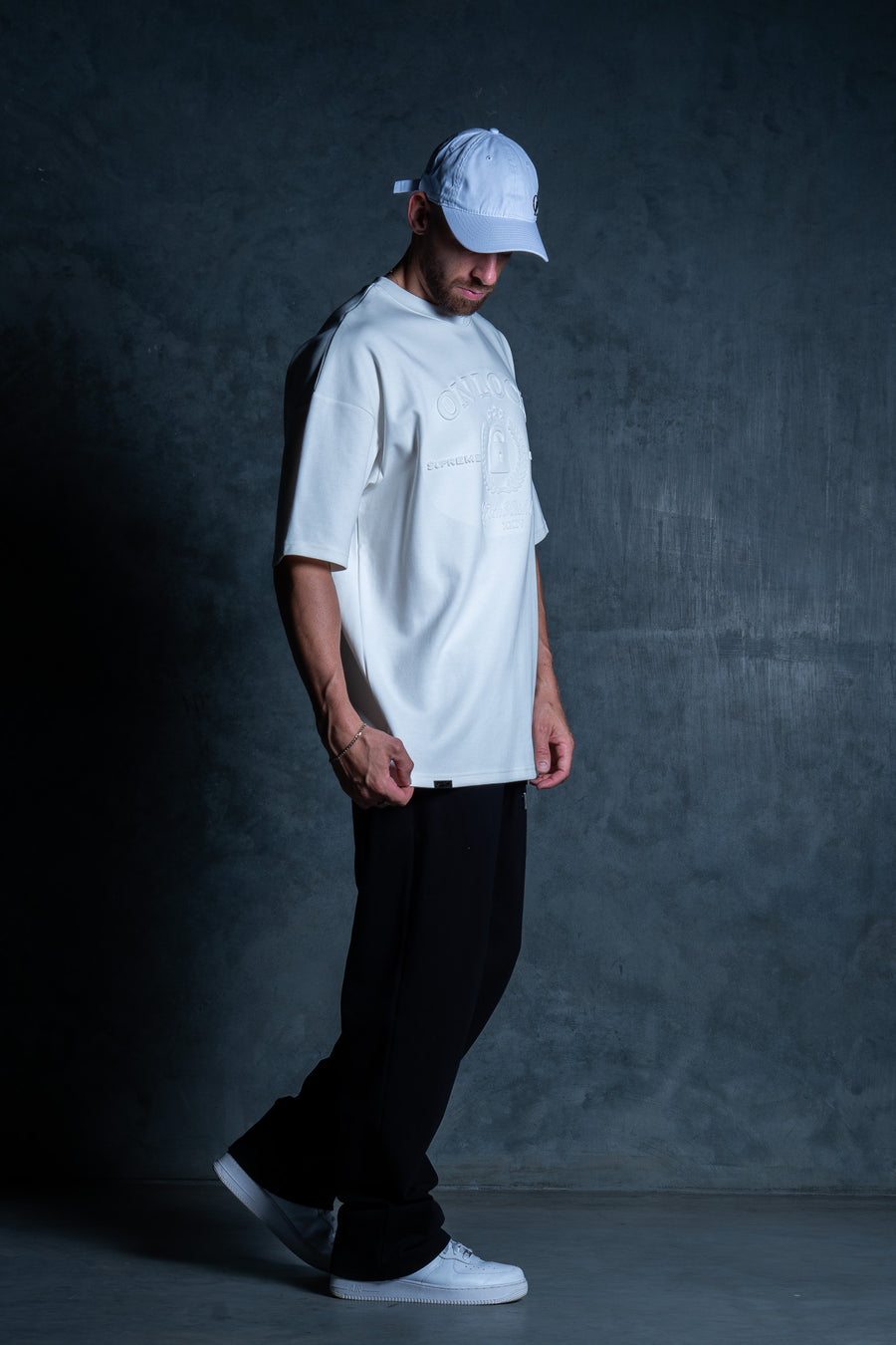 SUPREME TEE - SOFT WHITE EMBOSSED