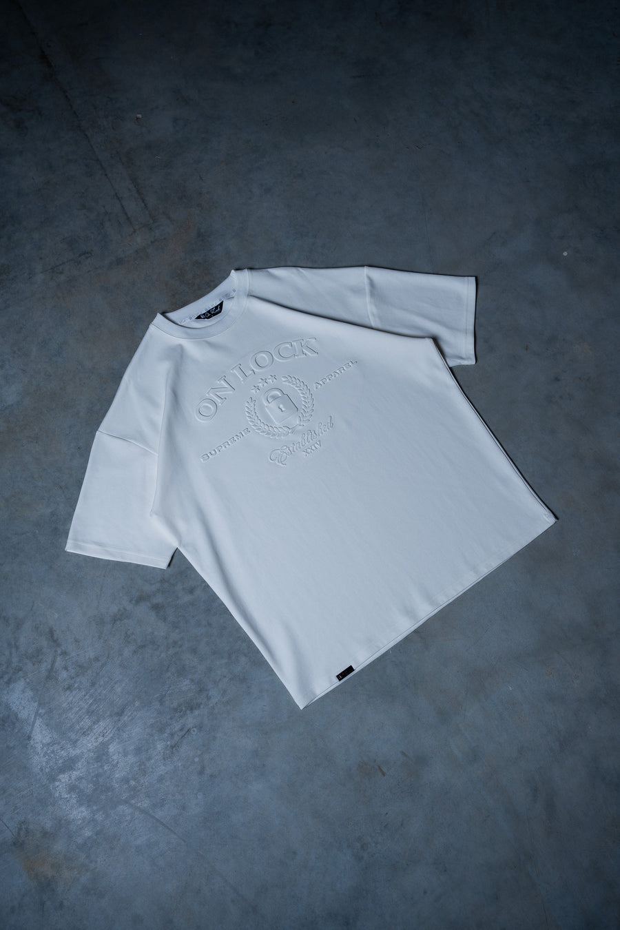 SUPREME TEE - SOFT WHITE EMBOSSED