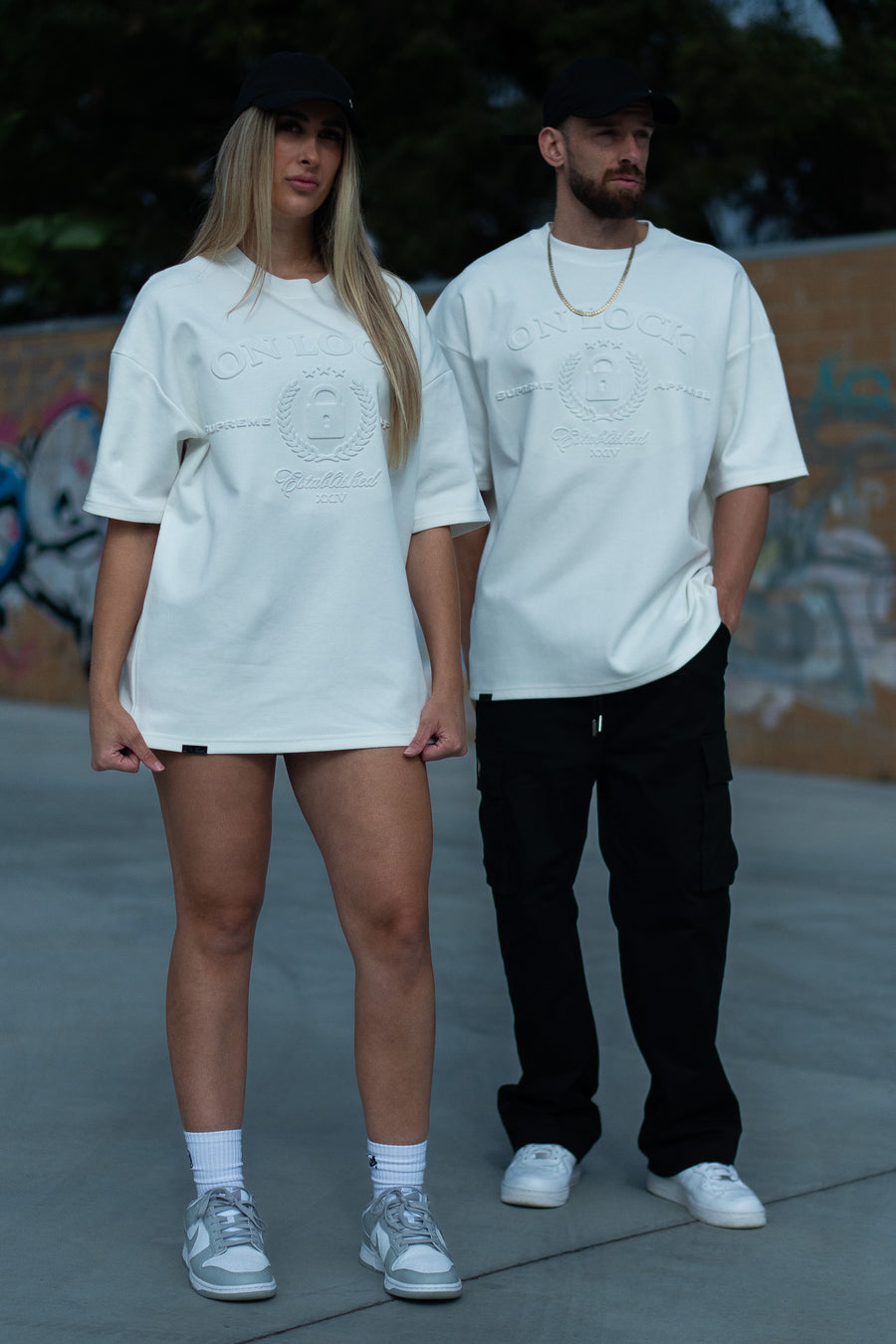 SUPREME TEE - SOFT WHITE EMBOSSED
