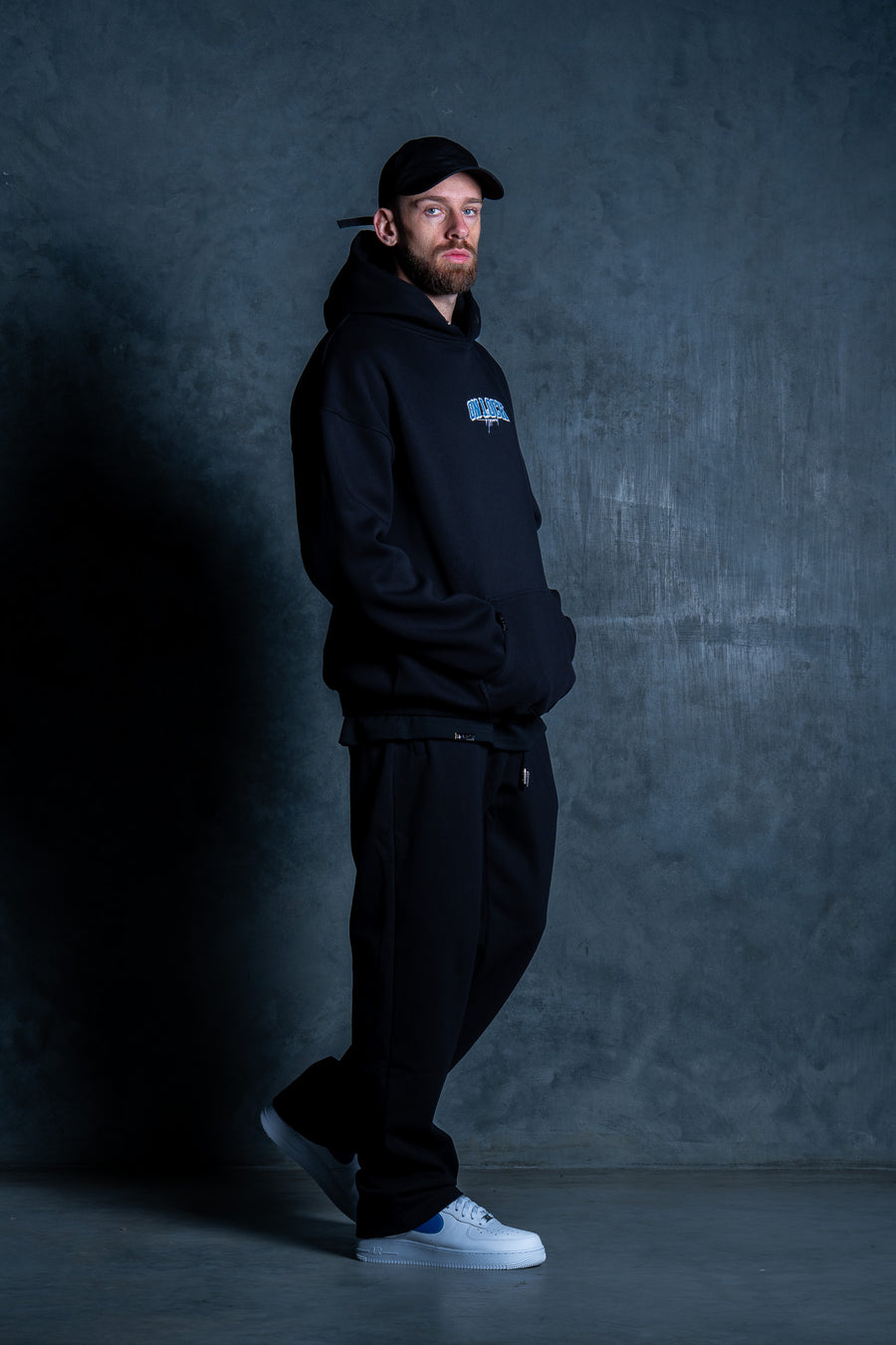 MONOLITH HOODIE - BLACK FT. ARCTIC BLUE