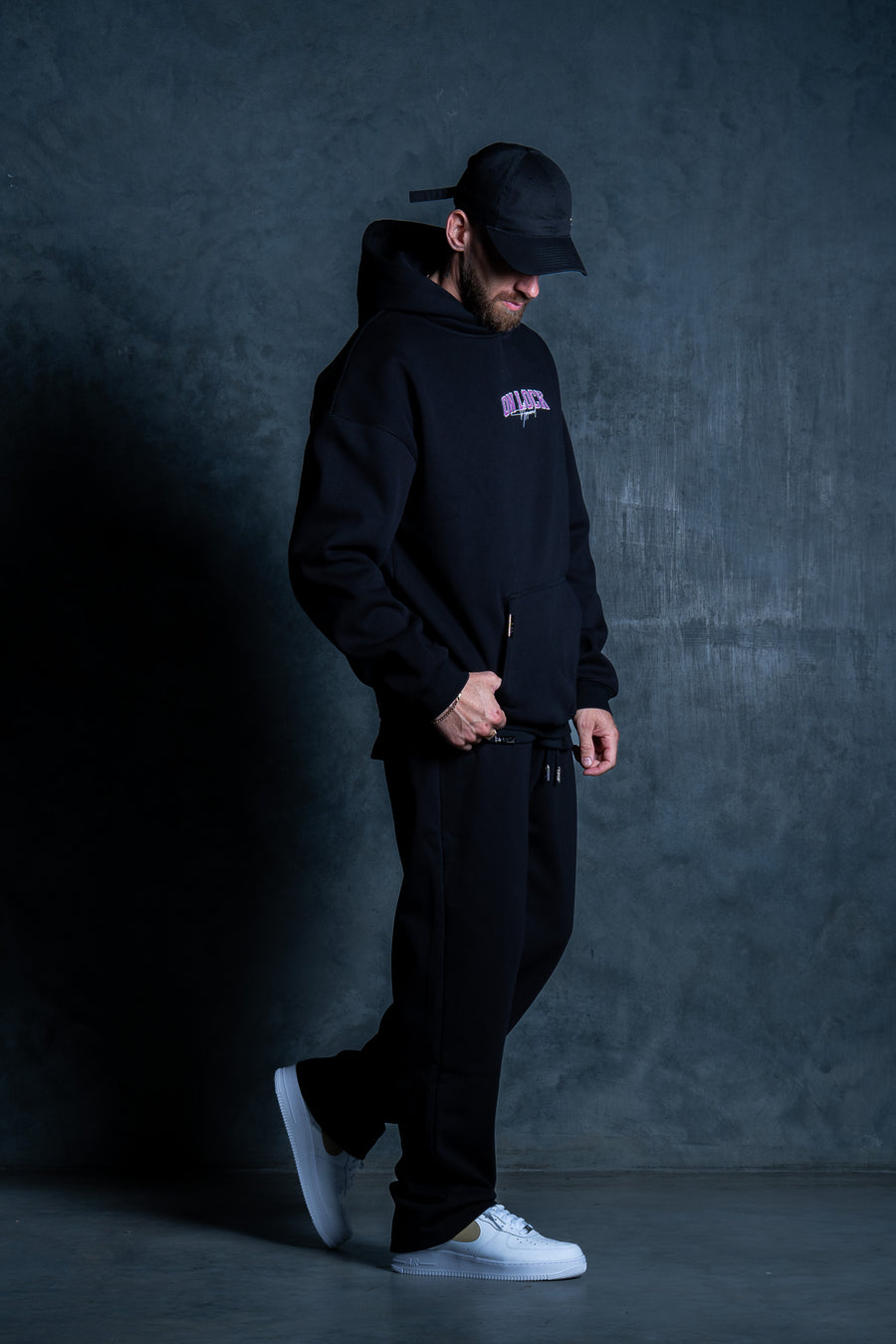 MONOLITH HOODIE - BLACK FT. PINK