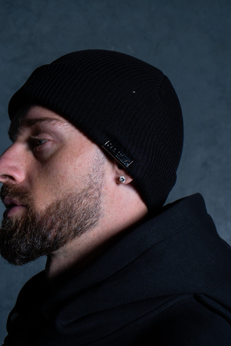 Initial Beanie Black