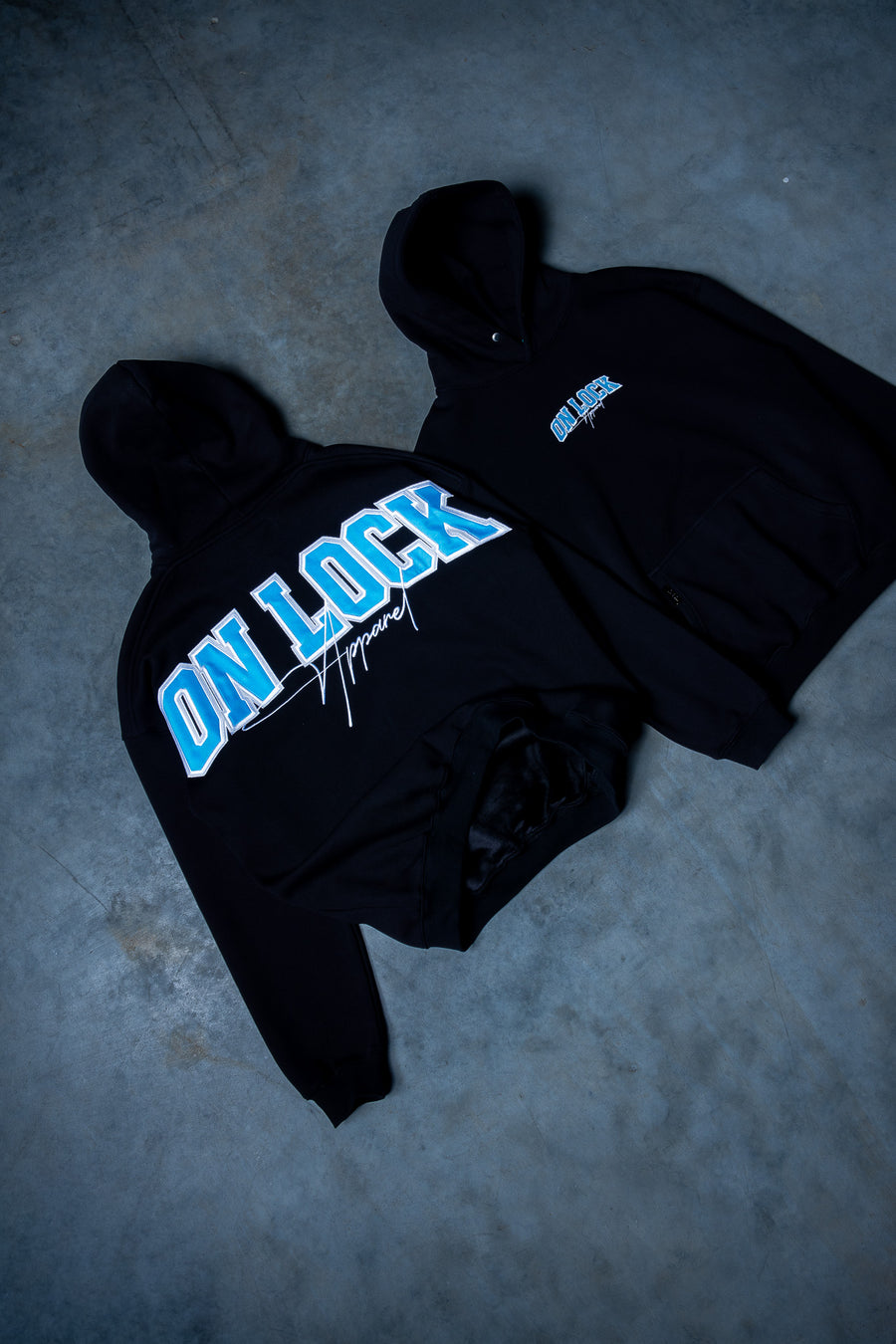 MONOLITH HOODIE - BLACK FT. ARCTIC BLUE