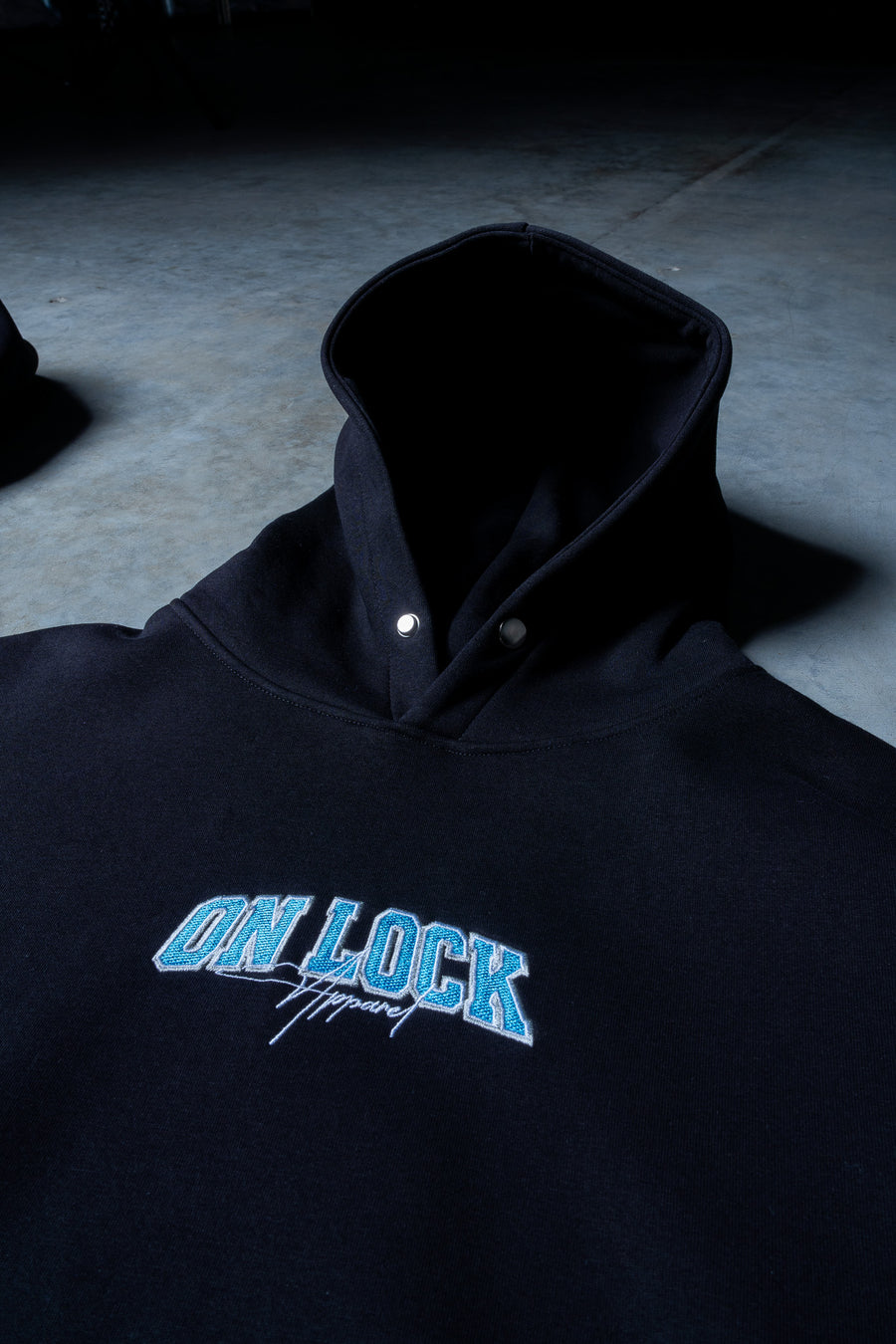 MONOLITH HOODIE - BLACK FT. ARCTIC BLUE