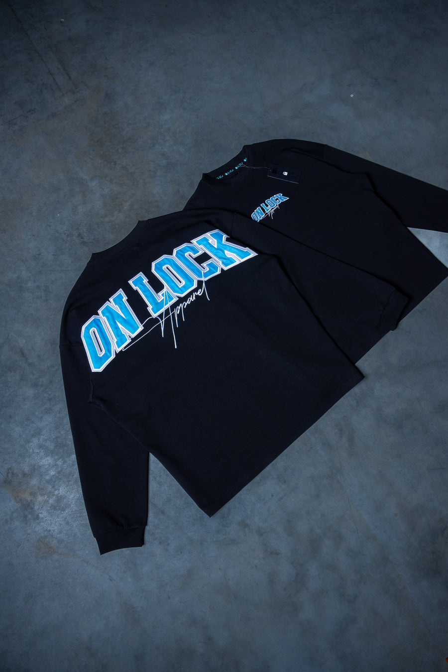 MONOLITH L/S TEE - BLACK FT. ARCTIC BLUE