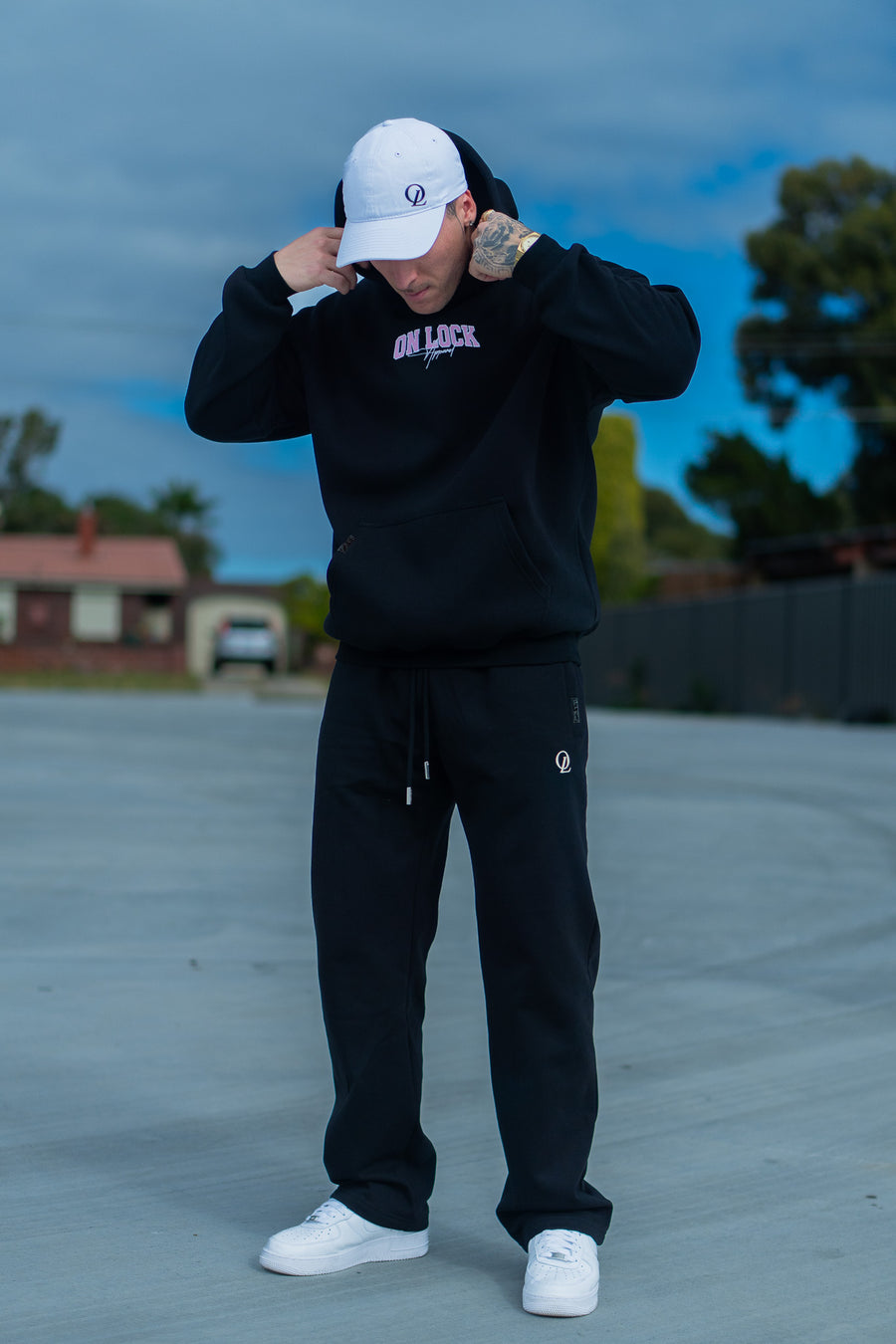 MONOLITH HOODIE - BLACK FT. PINK
