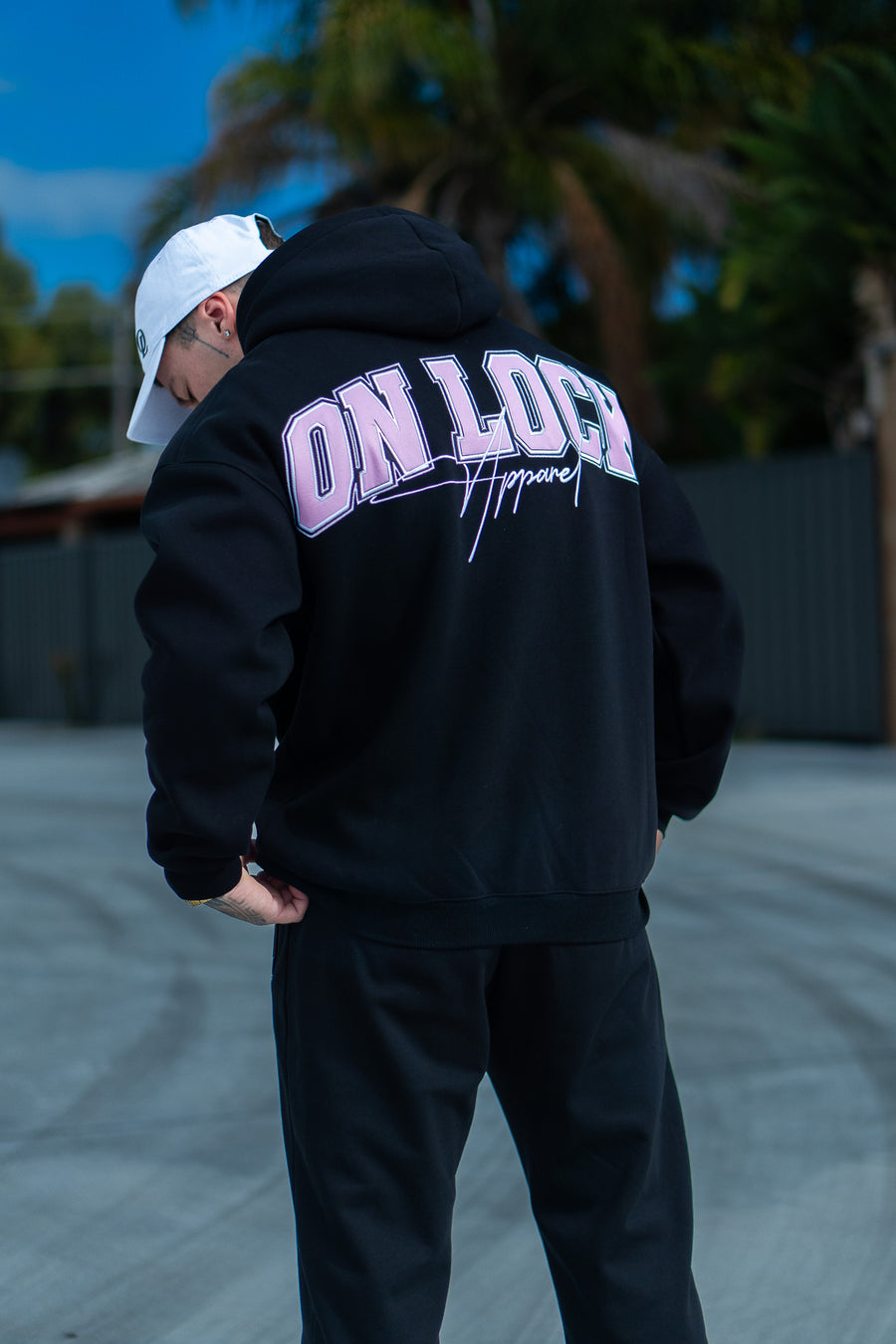 MONOLITH HOODIE - BLACK FT. PINK