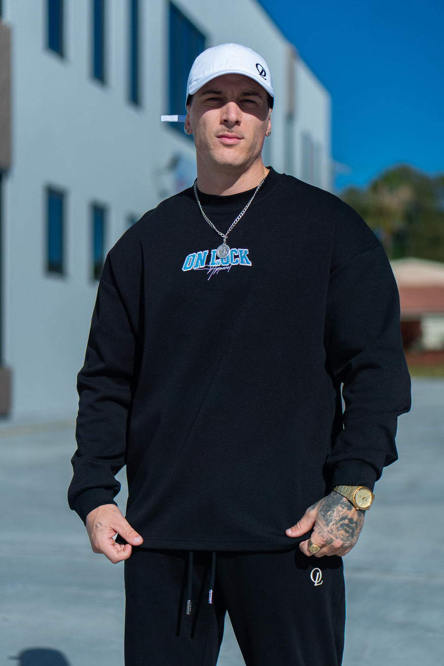 MONOLITH L/S TEE - BLACK FT. ARCTIC BLUE