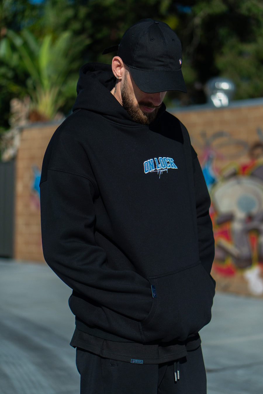 MONOLITH HOODIE - BLACK FT. ARCTIC BLUE