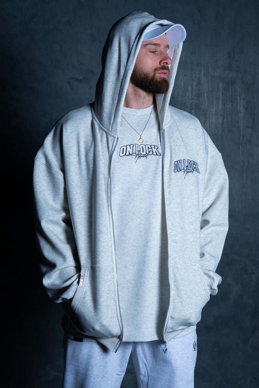 MONOLITH ZIP HOOD - MARLE GREY