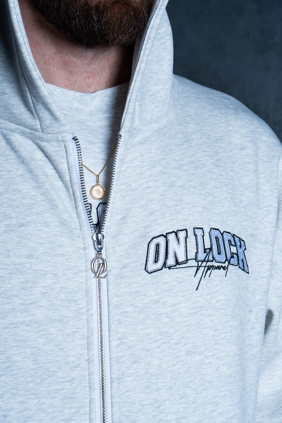 MONOLITH ZIP HOOD - MARLE GREY