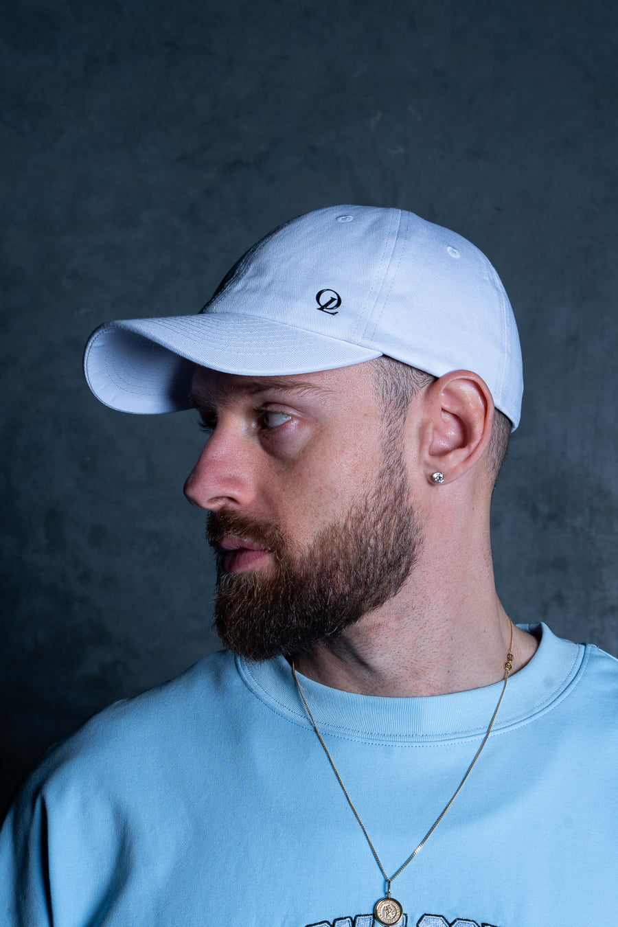 Initial Strapback Hat in White by On Lock Apparel, additional view 5