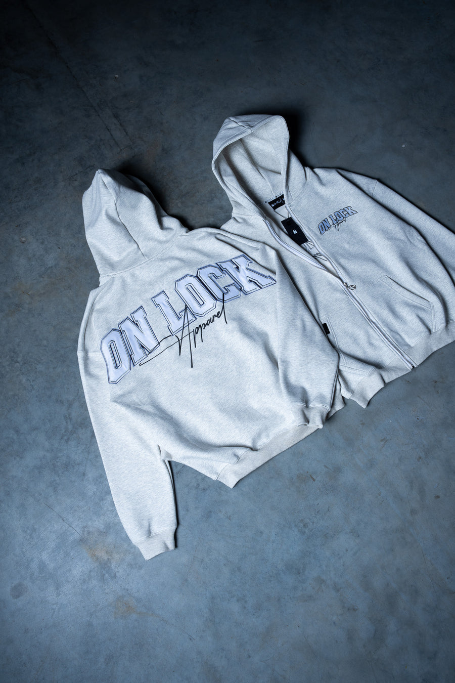 MONOLITH ZIP HOOD - MARLE GREY