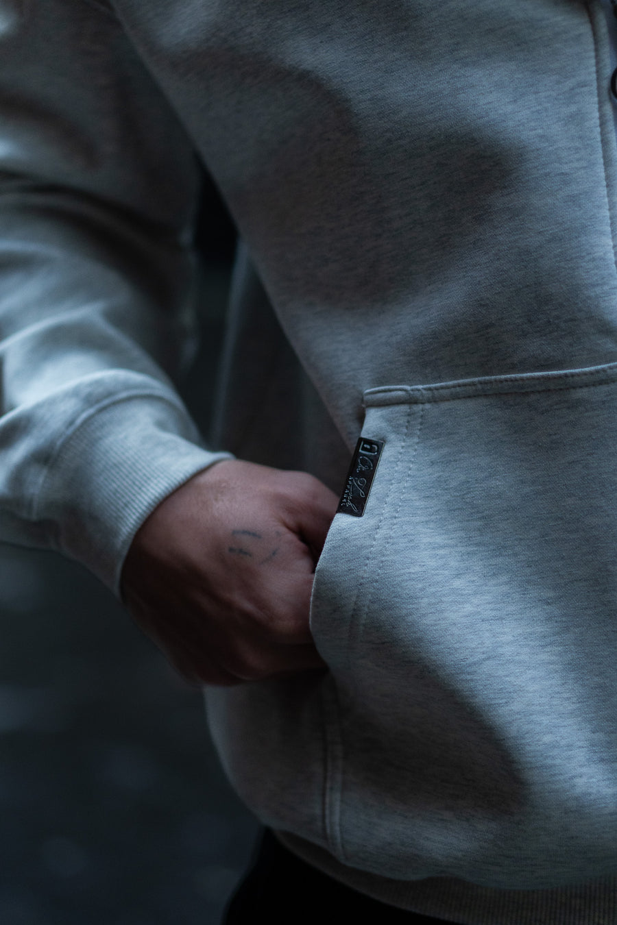 MONOLITH ZIP HOOD - MARLE GREY