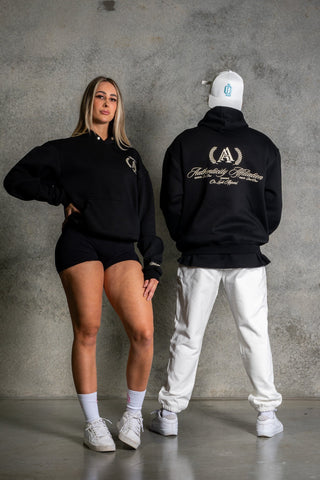 AUTHENTICITY AFFILIATION HOODIE - PITCH BLACK - On Lock Apparel XS HOODIES