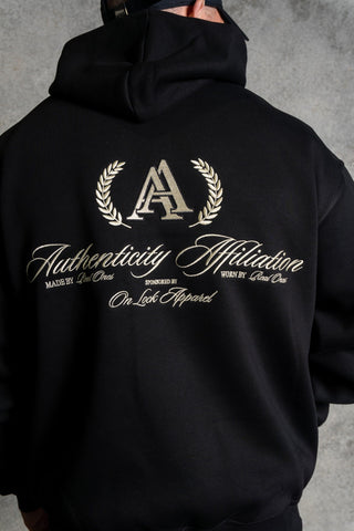 AUTHENTICITY AFFILIATION HOODIE - PITCH BLACK - On Lock Apparel XS HOODIES