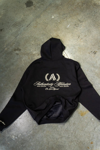 AUTHENTICITY AFFILIATION HOODIE - PITCH BLACK - On Lock Apparel XS HOODIES