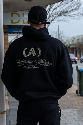 AUTHENTICITY AFFILIATION HOODIE - PITCH BLACK - On Lock Apparel XS HOODIES