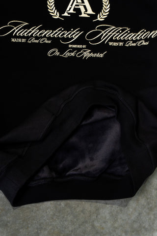 AUTHENTICITY AFFILIATION HOODIE - PITCH BLACK - On Lock Apparel XS HOODIES