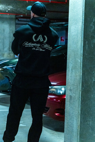 AUTHENTICITY AFFILIATION HOODIE - PITCH BLACK - On Lock Apparel XS HOODIES