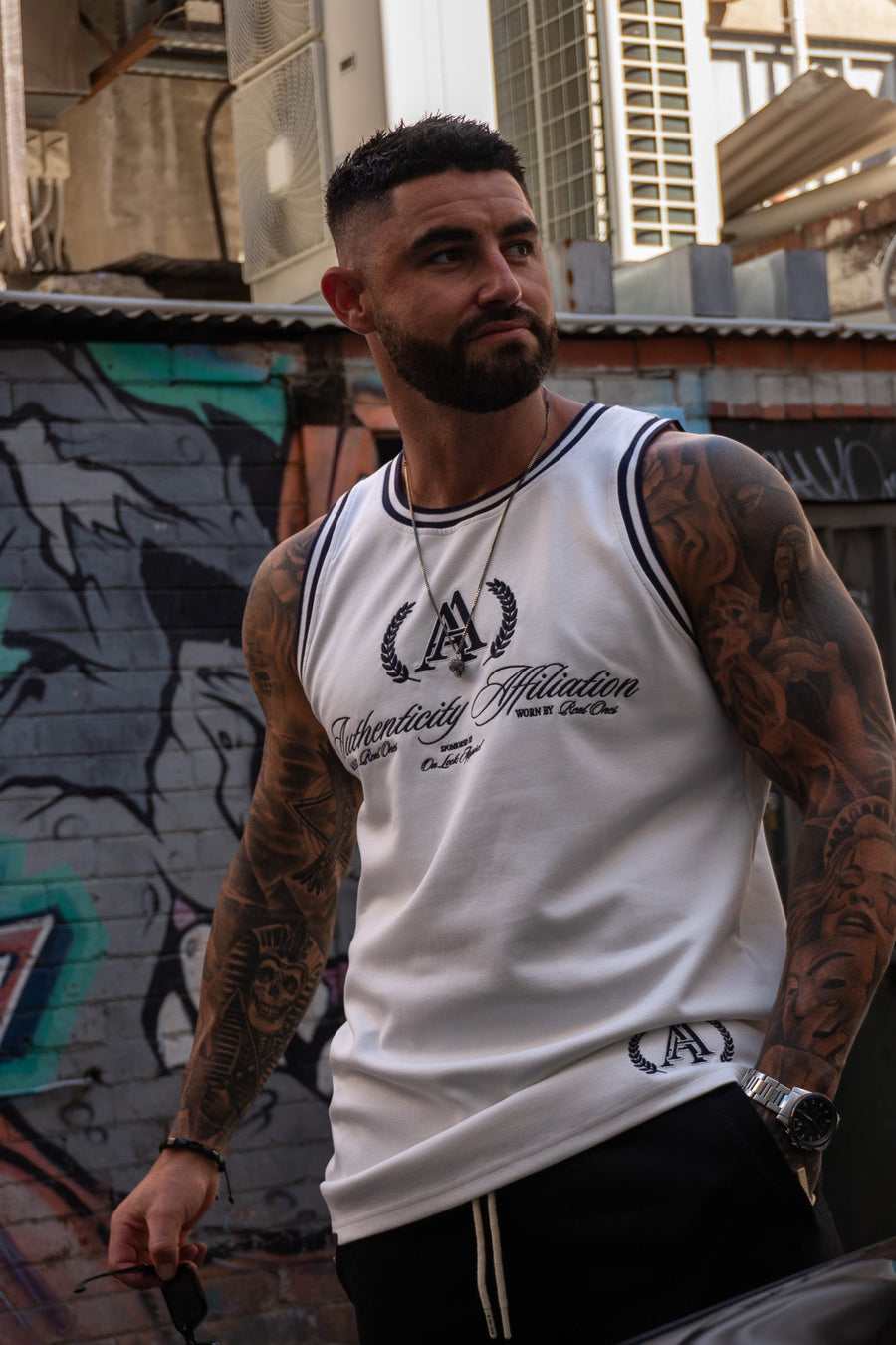 AUTHENTICITY AFFILIATION TANK - SOFT WHITE - On Lock Apparel XS TANK TOP