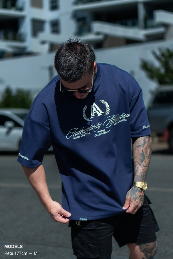 AUTHENTICITY AFFILIATION TEE - MIDNIGHT BLUE