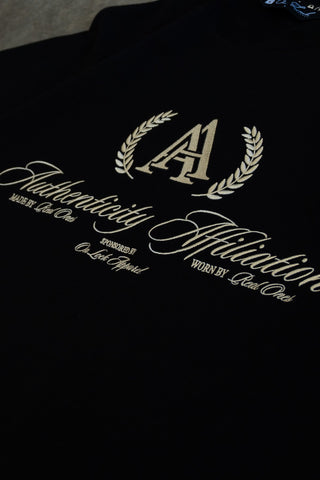 AUTHENTICITY AFFILIATION TEE - PITCH BLACK - #TEESOn Lock Apparel