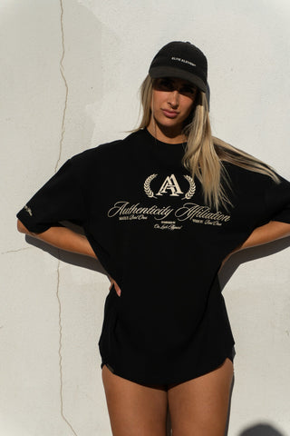 AUTHENTICITY AFFILIATION TEE - PITCH BLACK - #TEESOn Lock Apparel