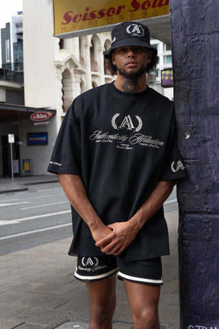 AUTHENTICITY AFFILIATION TEE - PITCH BLACK - #TEESOn Lock Apparel