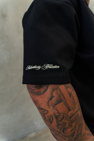 AUTHENTICITY AFFILIATION TEE - PITCH BLACK - #TEESOn Lock Apparel