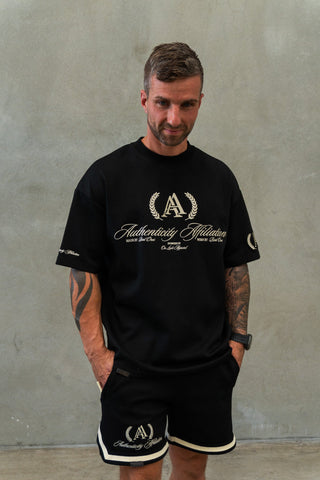 AUTHENTICITY AFFILIATION TEE - PITCH BLACK - #TEESOn Lock Apparel