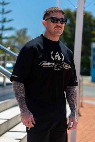 AUTHENTICITY AFFILIATION TEE - PITCH BLACK - TEESOn Lock Apparel35751850348817