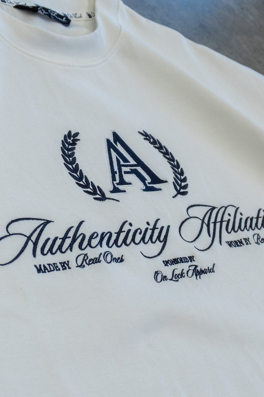 AUTHENTICITY AFFILIATION TEE - SOFT WHITE - On Lock Apparel XS TEES