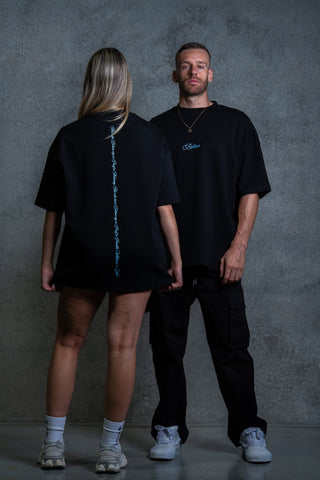 BELIEVE TEE - BLACK FT. BLUE - TEESOn Lock Apparel