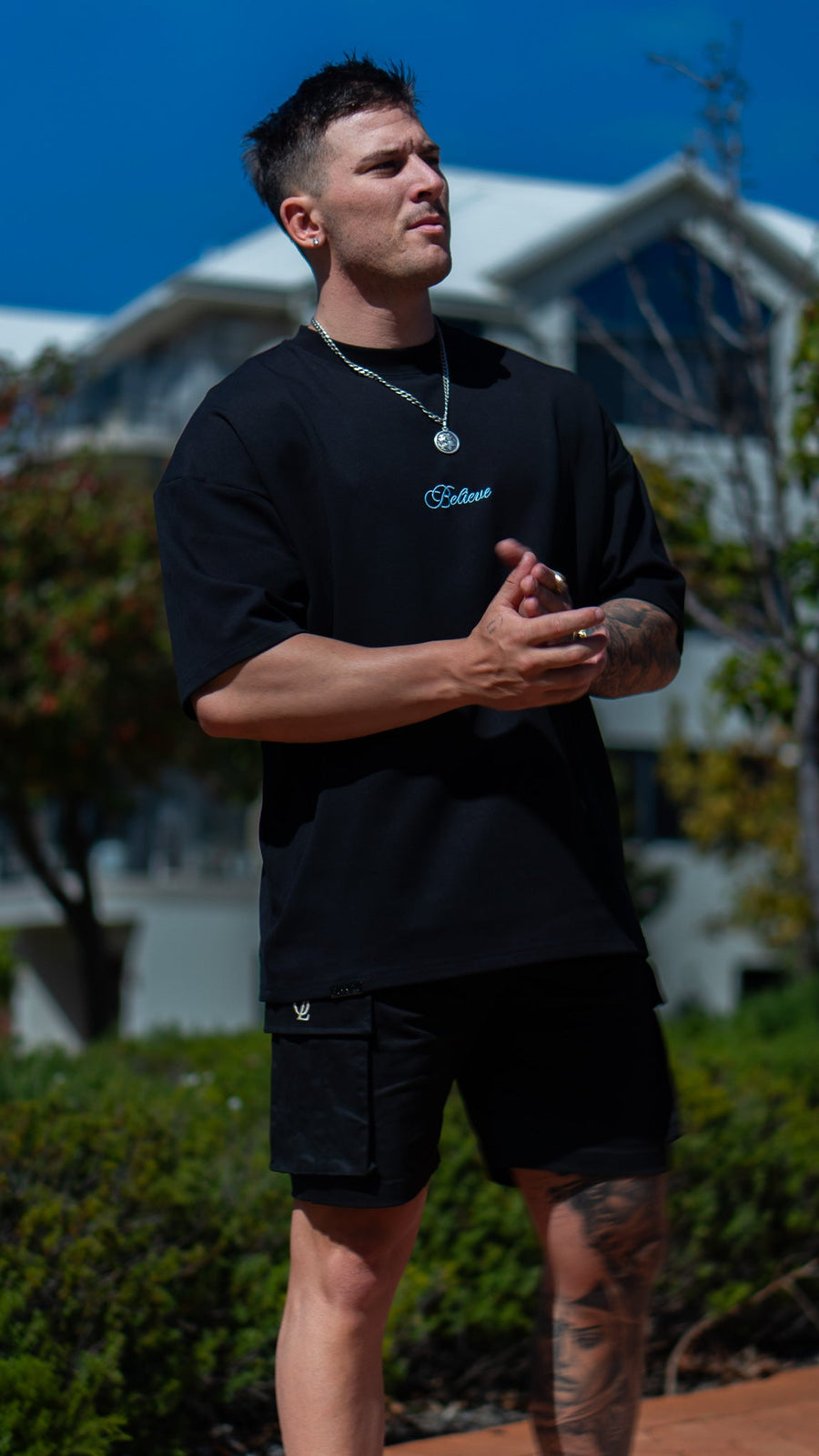 BELIEVE TEE - BLACK FT. BLUE - TEESOn Lock Apparel35751854579793