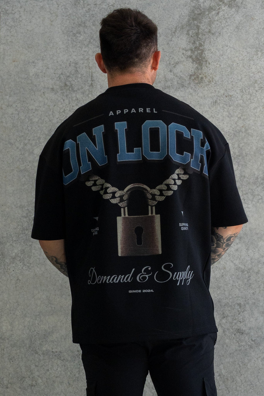 DEMAND & SUPPLY TEE - PITCH BLACK - On Lock Apparel XS TEES