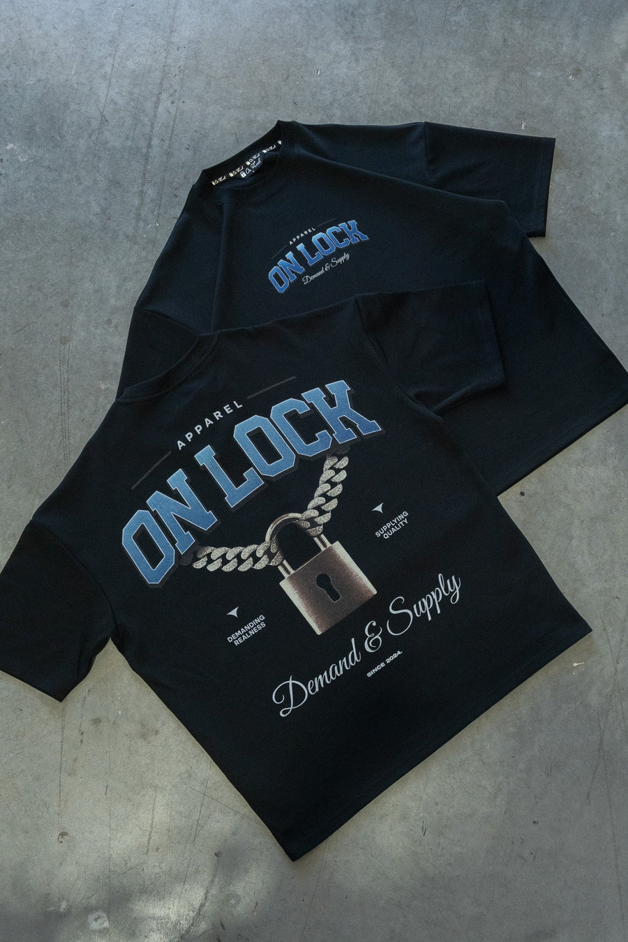 DEMAND & SUPPLY TEE - PITCH BLACK - On Lock Apparel XS TEES