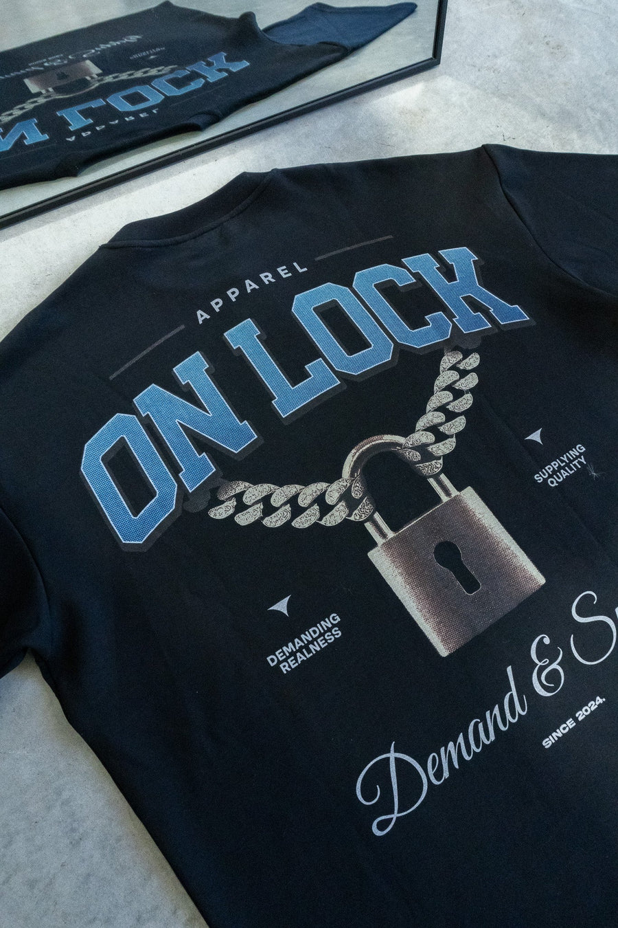 DEMAND & SUPPLY TEE - PITCH BLACK - On Lock Apparel XS TEES
