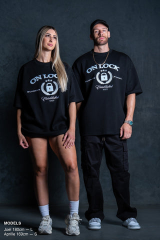 SUPREME TEE - BLACK FT. BB BLUE