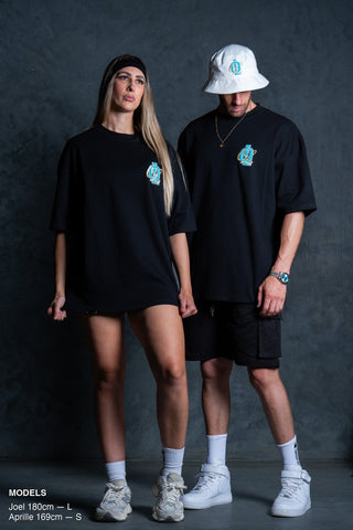 OL SERIES TEE - PITCH BLACK FT. ARCTIC BLUE