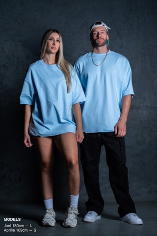 INITIAL TEE - BABY BLUE