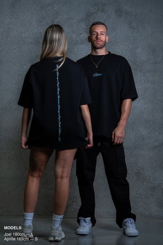 BELIEVE TEE - BLACK FT. BLUE