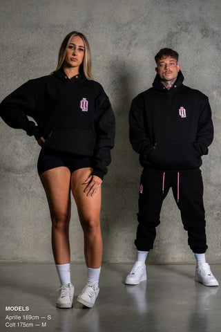 OL SERIES HOODIE - PITCH BLACK FT. PINK